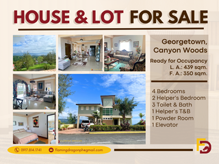 Luxury Mountain Retreat: 4-BR House and Lot with Elevator for SALE in Georgetown, Canyon Woods, Batangas