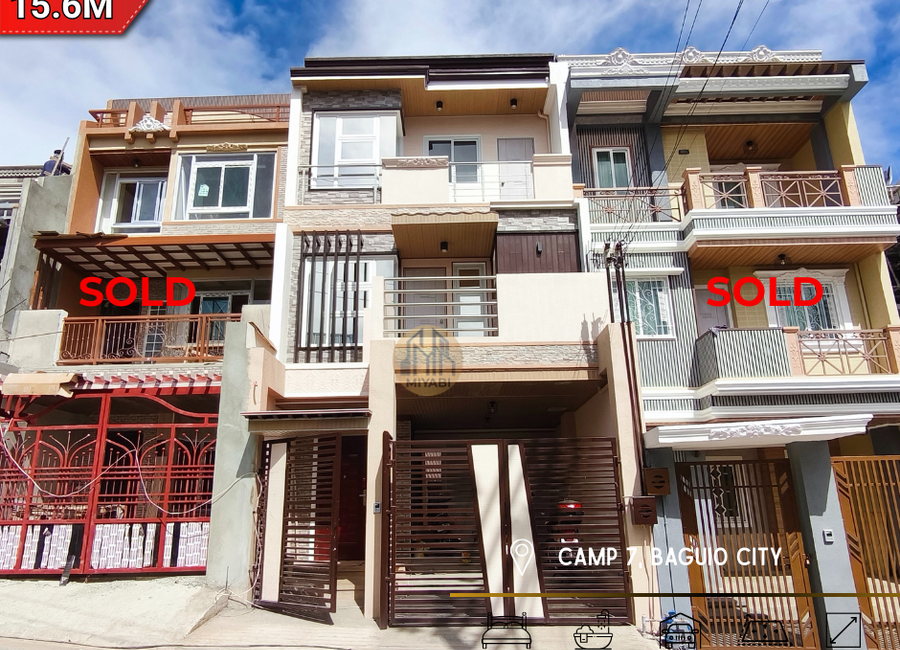 Ready For Occupancy Brand New 15.6M 3 Storey House & Lot with 5BR in Camp 7 Baguio City For Sale LSS