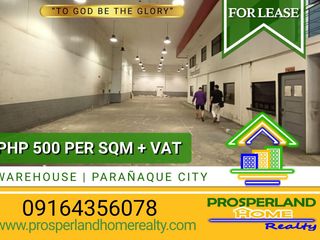 WAREHOUSE FOR LEASE – PARAÑAQUE CITY