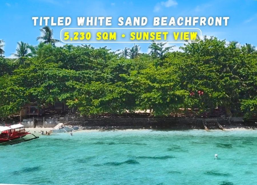 Titled 5,230 sqm White Sand Beachfront Lot for Sale in Camotes Island