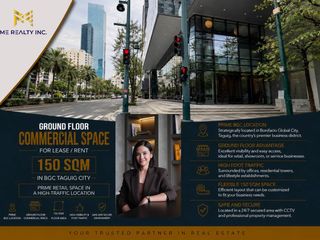 Ground Floor Commercial Space for Lease Rent 150 sqm in BGC Taguig City