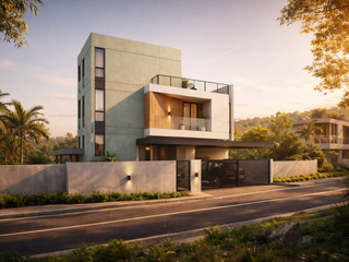 Ridge View 4BR house with panoramic BGC, Makati & Alabang skyline views. Modern Australian design in an exclusive Taytay, Rizal community