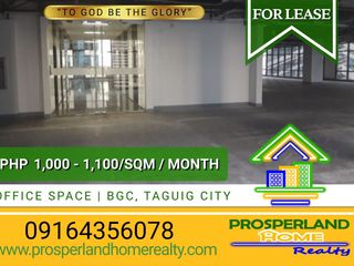 OFFICE SPACE FOR LEASE AT BONIFACIO GLOBAL CITY, TAGUIG