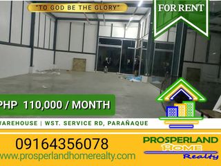 WAREHOUSE FOR RENT/LEAS IN WEST SERVICE RD. PARAÑAQUE CITY