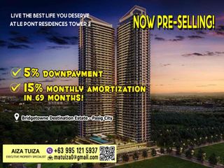 2 Bedroom w/ Balcony - Le Pont Residences Tower 2, Bridegtowne East Pasig City