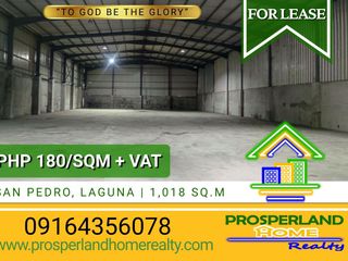 WAREHOUSE FOR LEASE – SAN PEDRO, LAGUNA