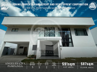 Modern 5-Bedroom House with Swimming Pool and Roof Deck for Rent located in a secured subdivision near clark
