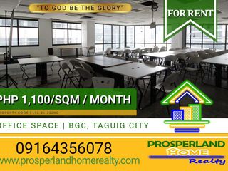 OFFICE SPACE FOR LEASE – BGC, TAGUIG CITY