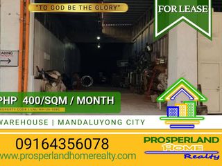 WAREHOUSE FOR LEASE IN MANDALUYONG CITY