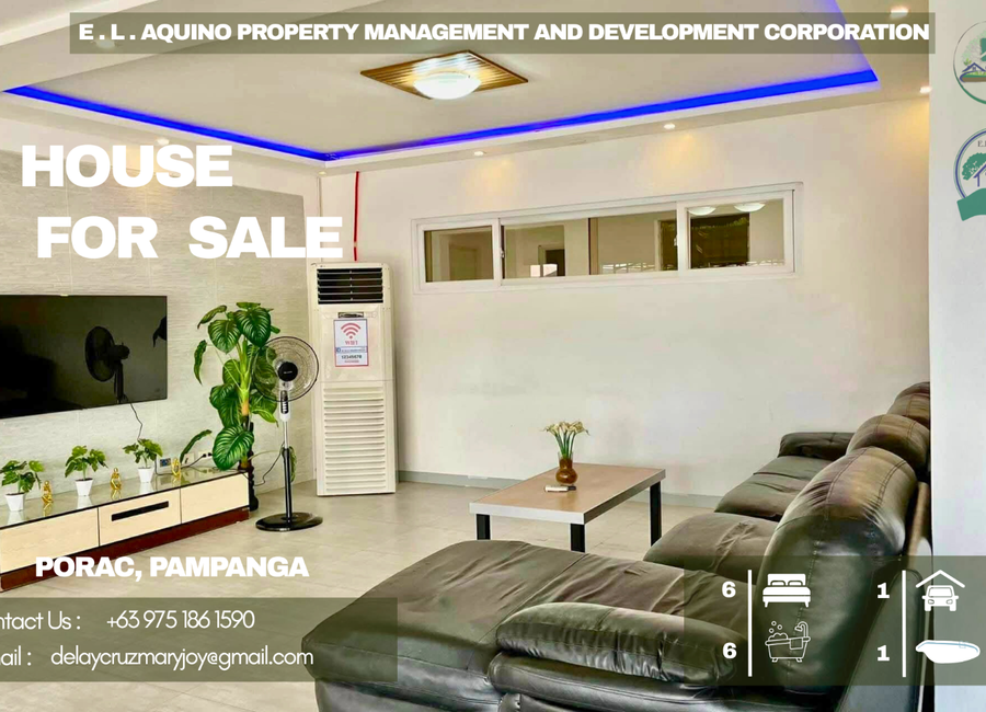 FOR SALE VILLA WITH 6 BEDROOMS LOCATED IN A SECURED SUBDIVISION AT PORAC PAMPANGA
