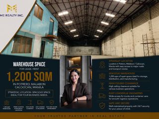 Warehouse Space for Lease Rent 1,200 sqm in Potrero Malabon Caloocan Manila
