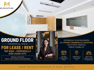 Ground Floor Commercial Space for Lease Rent 150 sqm in Greenhills San Juan City