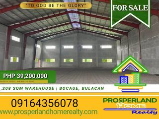 WAREHOUSE FOR SALE – BOCAUE, BULACAN