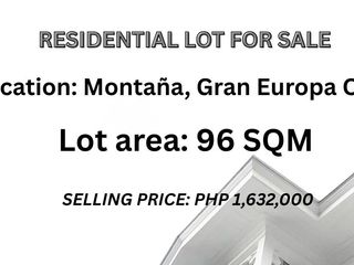 Residential Lot for Sale, Montana Gran Europa Cagayan de Oro City