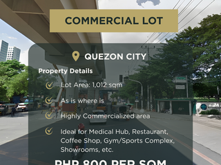 Prime Commercial Lot for Lease in Quezon City | Ideal for Medical Hub, Restaurant, or Gym