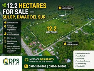 12.2 Hectares Land for Sale in Talas Sulop Davao Del Sur