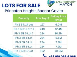 Lot for Sale in Princeton Heights Bacoor Cavite