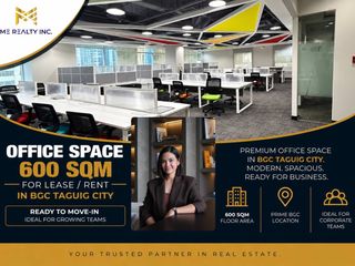 Office Space for Lease Rent 600 sqm in BGC Taguig Ready to Move-in