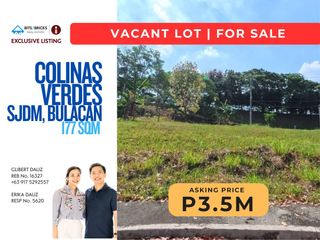 177 SQM Slightly Elevated Vacant Lot in Colinas Verdes, SJDM, Bulacan