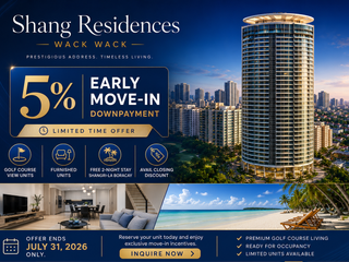 Luxury Condo, Move-In Ready with Only 5% Down Payment at Shang Residences at Wack Wack