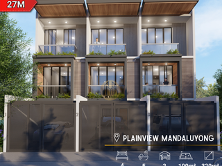 Brand New  26.5M 3 Storey Townhouse w/ Roofdeck in Plainview Mandaluyong For Sale - LSS