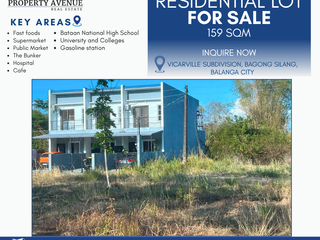 Residential Lot for Sale (LOT 10) : Vicarville, Bagong Silang Balanga City