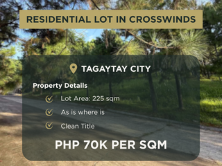 Prime 225 sqm Residential Lot for Sale in Crosswinds, Tagaytay
