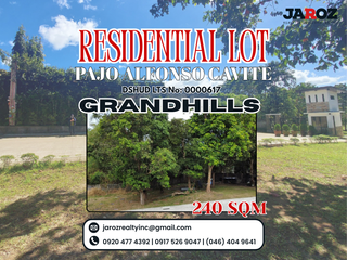 Large Residential Lot for Sale in Grandhills Alfonso Cavite | Near Gate & Guardhouse | With LTS | Prime Subdivision Investment