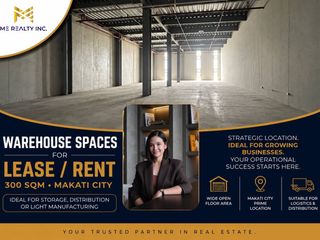 Warehouse Spaces for Lease Rent 300 sqm in Makati City