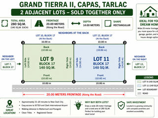 Grand Tierra II - Two Adjacent Vacant Lots for Sale in Grand Tierra II, Capas, Tarlac