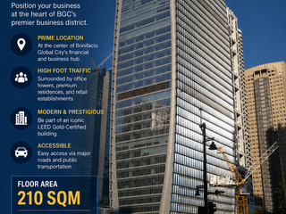 FOR LEASE: Prime Ground Floor Commercial Space in BGC