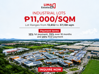 Industrial Lot for Sale in Lima Estate, Batangas | Inquire Now, Slots Are Filling Up!