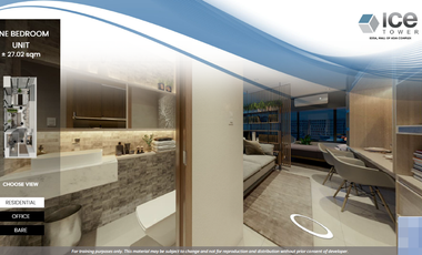 Ice Tower - For Sale 1 Bedroom 27.02 sqm End Unit in Mall of Asia Complex, Pasay City