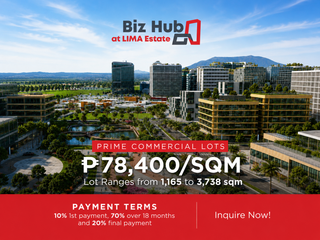 Premium Commercial Lots for Sale in LIMA Estate Batangas Lipa-Malvar | ₱78,400 per SQM