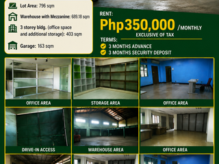 EDSA Warehouse with Office for Lease in Quezon City