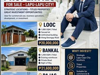 ₱18,000 Pesos Per SQ Meter, 1200sqm Commercial Lot in Bankal, Lapu Lapu Cebu
