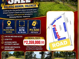 674 sq m Land for sale in Valencia, Negros Oriental