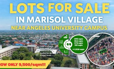 HOT SALE BIG ADJOINING LOTS IDEAL AS PROJECT SITE (OPEN FOR JOINT VENTURE) IN MARISOL VILLAGE NEAR ANGELES UNIVERSITY FOUNDATION INTEGRATED CAMPUS IDE