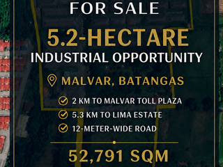 Prime Industrial Lot For Sale in Malvar Batangas