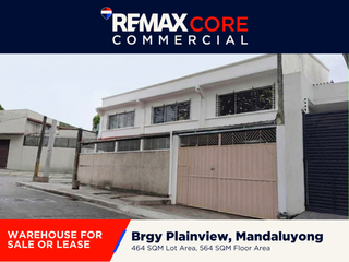 For Sale or Lease: Warehouse in Plainview, Mandaluyong near Makati Cityhall