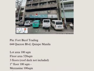 Commercial Building for Lease in Quiapo, Manila along Quezon Blvd, 520 SQM