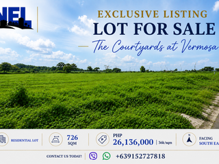 RUSH! FOR SALE! 726 sqm Residential Lot  Facing South East - The Courtyards at Vermosa