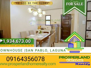 TOWNHOUSE FOR SALE IN SAN PABLO CITY, LAGUNA
