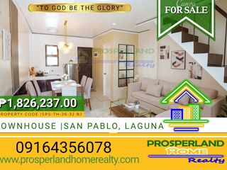 TOWNHOUSE FOR SALE IN SAN PABLO CITY, LAGUNA |SPS-TH-26-29 TO SPS-TH-26-33 BJ | Block & Lot: B5, L43