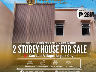 26M |  Brand New 2 Storey Modern House & Lot with 4BR  in San Luis Village Baguio Near Town For Sale  - LSS