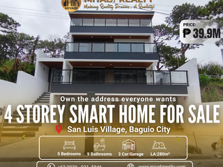 39.9M | Brand New 3 Storey Smart Home with 5BR  in San Luis Village Baguio Near Town For Sale - LSS