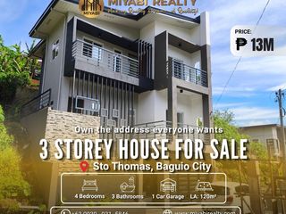 13M | Brand New 3 Storey House & Lot with Overlooking view in Sto Tomas Baguio City For Sale - LSS