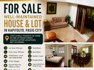 Beautiful House & Lot Kapitolyo Pasig For Sale