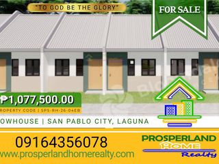 ROW HOUSE FOR SALE  SAN PABLO CITY, LAGUNA BLOOMDALE RESIDENCES