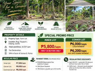 Investment Farm Lot in Indang, Cavite | Near Tagaytay | 60 Months to Pay, 0% Interest